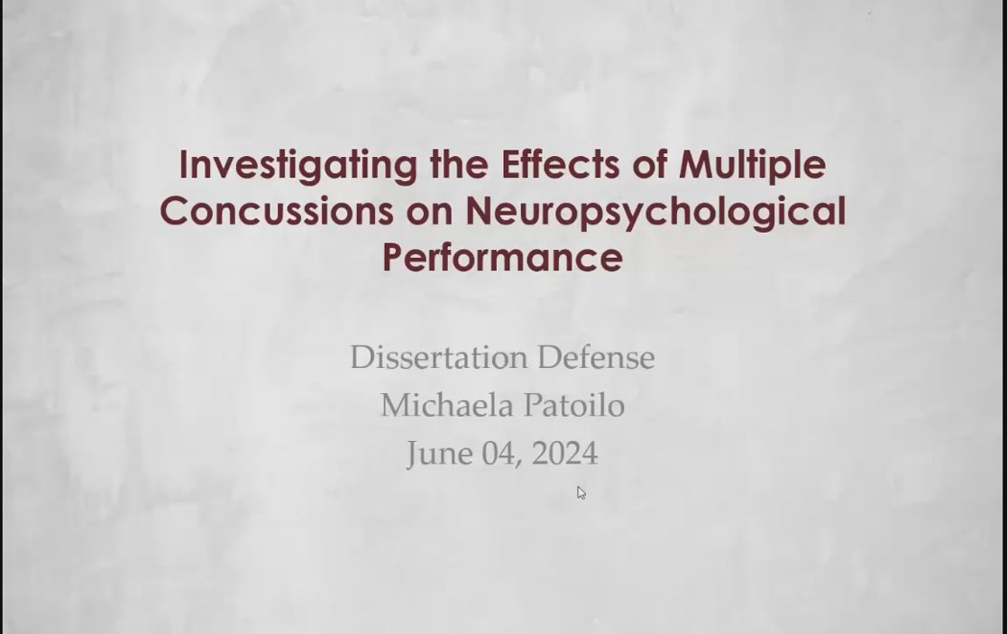 Congratulations on the successful dissertation defense, soon to be Dr. Michaela Patoilo