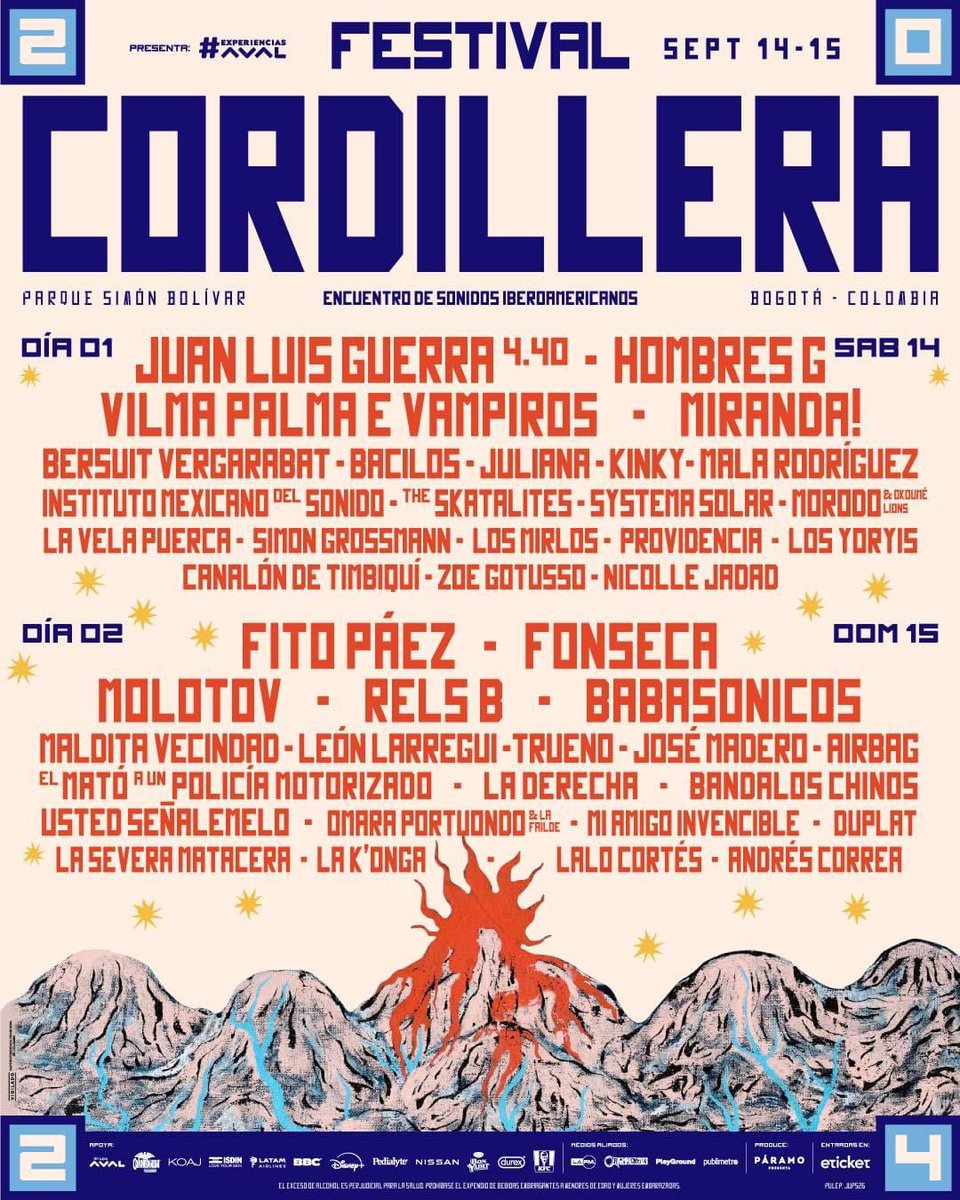 ClassMusic's tweet image. Codillera, allá vamos! 🇨🇴

@jose_madero estará este 15 de septiembre en el Festival Cordillera ubicado en el parque Simón bolivar, Colombia🎶

Adquiere tus boletos aquí🎟️: eticket.co/masinformacion…
