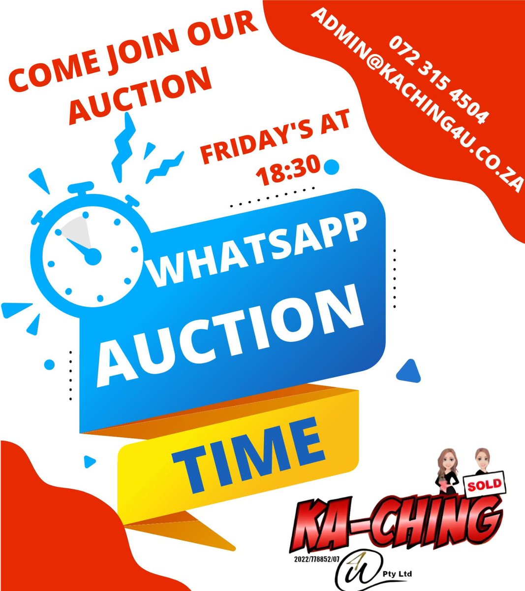 HerminaRoux's tweet photo. Hurry up! Time is ticking away for the Friday, Jun 7 2024 WhatsApp auction at 18:30.
Sneak peeks will be posted in the WhatsApp Auction group only.
Join here: 
https://t.co/CUyimQn1Rs
#krugersdorp #whatsapphack #auction #fridaynightfunky https://t.co/Qx3WnJhwJV