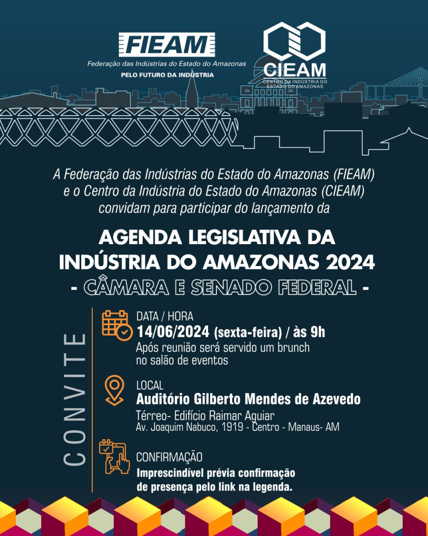 FIEAM's tweet image. A FIEAM e o CIEAM convidam para lançamento da Agenda Legislativa da Indústria d... instagram.com/p/C72PMjTNR0c