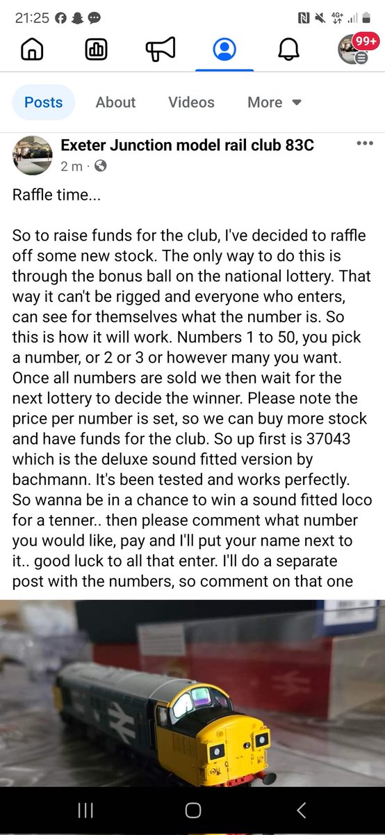 Calling all model railway enthusiasts.. fancy trying your luck on winning a loco for a tenner.. head to our Facebook page 😎