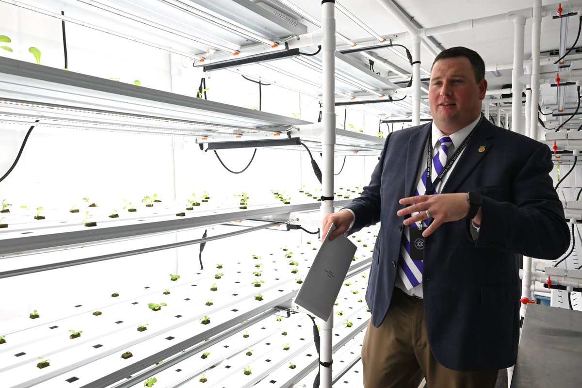 Milken's tweet photo. "I see teaching agriculture as my calling to train and prepare the next generation of leaders who will feed the world." At @cgwacademy, Jacob Ball (KY '23) builds strong bonds with his students, knowing he’s part of something greater. Read his Spotlight interview: https://t.co/Oekw6Y43VW 

@MrBall_CGWA @FCPSKY @KYDeptofEd #MEA3K #MilkenAward #FCPSKY #TeamFCPS #AgForAll