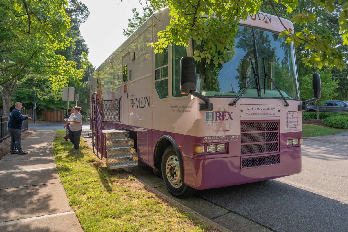 raleighpolice's tweet image. Today, headquarters got a visit from the Mobile Mammography bus. Our Records Supervisor Heather utilized this service &amp;amp; her cancer was caught. She has been resilient in her battle &amp;amp; is now cancer-free! Her message is encouraging others to #GetOnTheBus &amp;amp; get their mammogram scan.