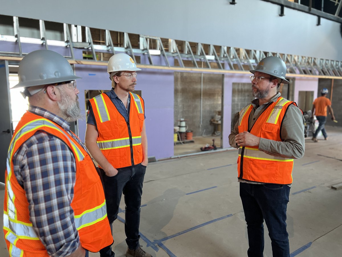 theirsay's tweet photo. Theirsay COO Mark Baumgarten was on the ground in Norfolk, VA, for the opening of @ElizRiverProj's Ryan Resilience Lab. He also donned a hardhat and toured the Perry Glass Studio at the @ChryslerMuseum — two impressive projects from our client Work Program Architects. https://t.co/C1JZipG5QC
