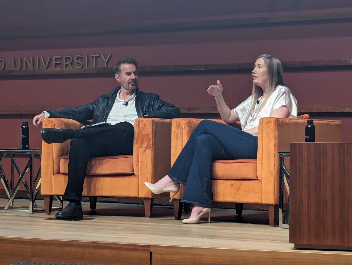 Stanford HAI (@stanfordhai) on Twitter photo One of <a href="/StanfordHAI/">Stanford HAI</a>’s research focus areas is AI augmenting human capabilities. In this fireside chat, <a href="/DigEconLab/">Stanford Digital Economy Lab</a> director <a href="/erikbryn/">Erik Brynjolfsson</a> and <a href="/MSFTResearch/">Microsoft Research</a>’s <a href="/jteevan/">Jaime Teevan</a> discuss how we can foster better human-machine collaboration. Watch the livestream: youtube.com/watch?v=wVqNLa… One of <a href="/StanfordHAI/">Stanford HAI</a>’s research focus areas is AI augmenting human capabilities. In this fireside chat, <a href="/DigEconLab/">Stanford Digital Economy Lab</a> director <a href="/erikbryn/">Erik Brynjolfsson</a> and <a href="/MSFTResearch/">Microsoft Research</a>’s <a href="/jteevan/">Jaime Teevan</a> discuss how we can foster better human-machine collaboration. Watch the livestream: youtube.com/watch?v=wVqNLa…