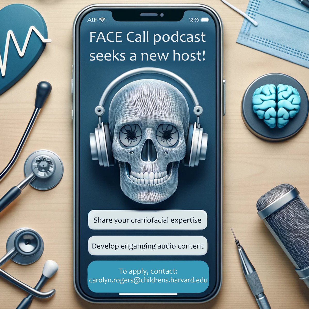 🎙️ Seeking a New Host for the “FACE Call” Podcast!
Are you an expert in craniofacial surgery with a passion for sharing knowledge? We need you!
#Podcast #cleft #cleftstrong #craniofacial #surgery #plasticsurgery