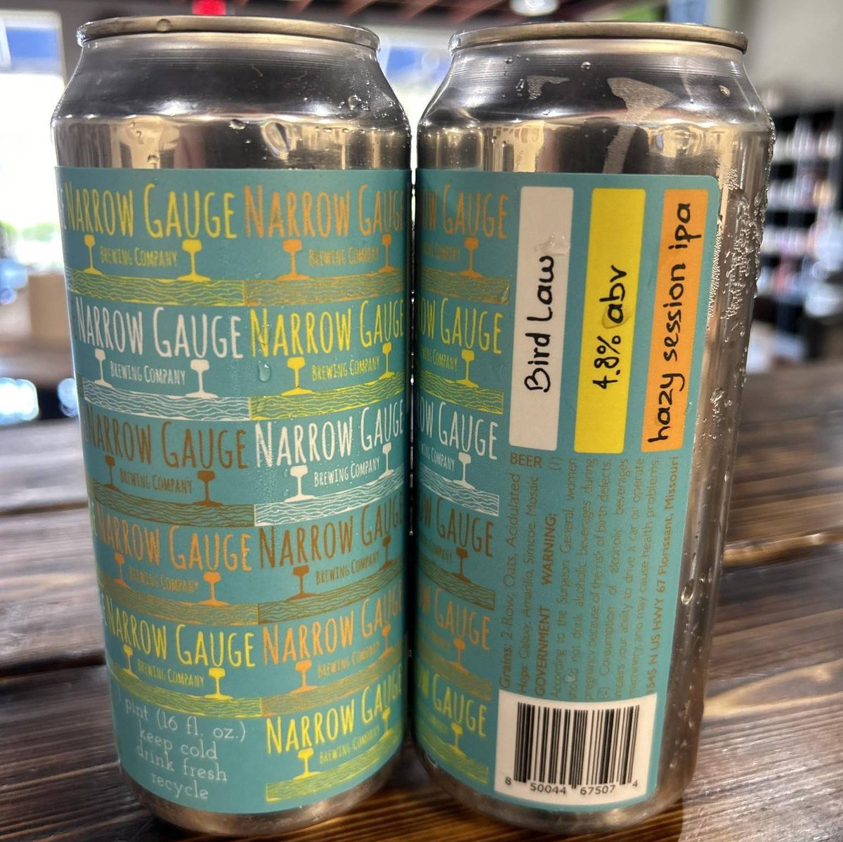 LOCAL, Crushable IPA is NOW HERE!

Bird Law | Narrow Gauge Brewing Company

Hazy session IPA dry hopped with Simcoe, Galaxy, and Amarillo. You'll need a couple...or seven for your next cookout!

See ya soon fam!
