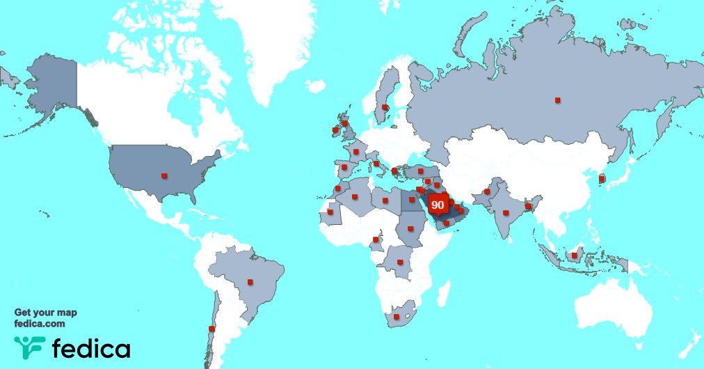 I have 1 new followers from Saudi Arabia last week. See fedica.com/!0101Mood