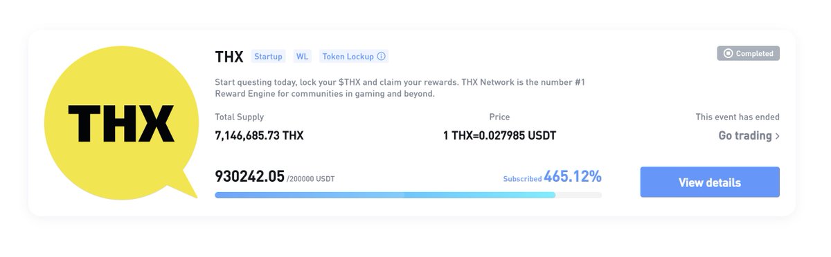 THXprotocol's tweet photo. $THX launch at @CoinstoreExc completed! 🚀🪐✨

🧑‍🤝‍🧑 743 participants 
✍️ 465% oversubscribed 
💸 $930,242 committed

Listing of THX/USDT pair early next week 🤫 
Thank you, #Coinstore community, and see you soon! 💛 #thx https://t.co/u3yLH6TvOU