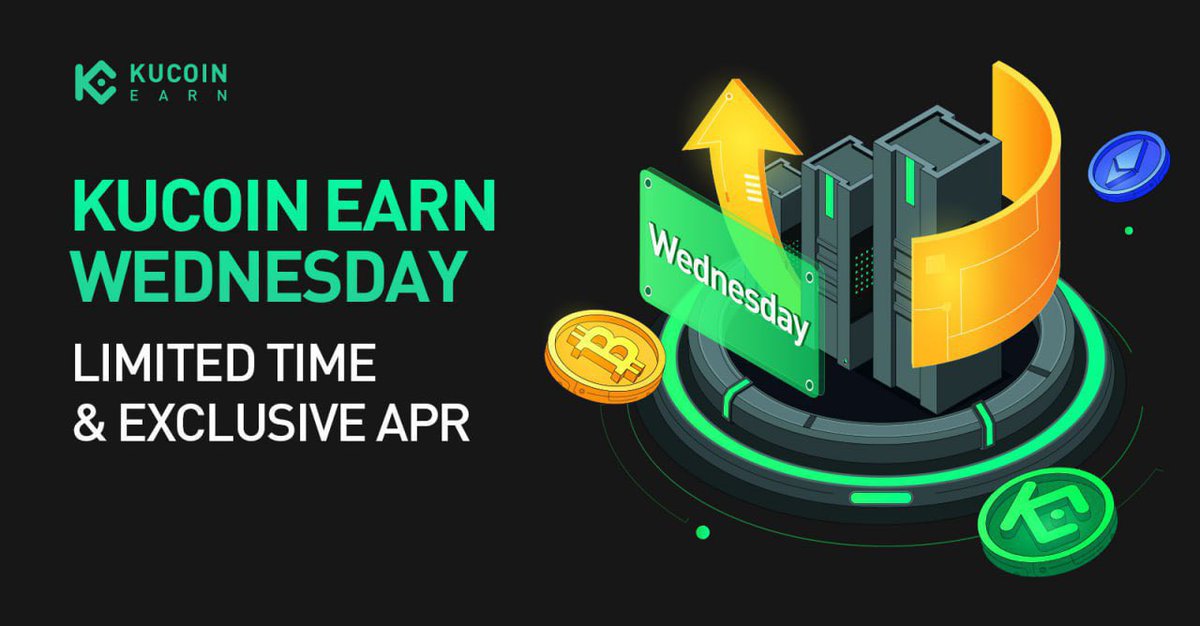 💰Earn Wednesday week 50: SEI, LUNA, KAVA en meer

⏰De promotie begint om 11:00 uur op 5 juni 2024 (NL/BE)

👉kucoin.com/announcement/e…

Join KuCoin Earn: t.me/KuCoin_Earn, 
KuCoin 2nd Group: t.me/KuCoin_Exchang… 
en KuCoin Discord: discord.com/invite/kucoino… 
voor meer