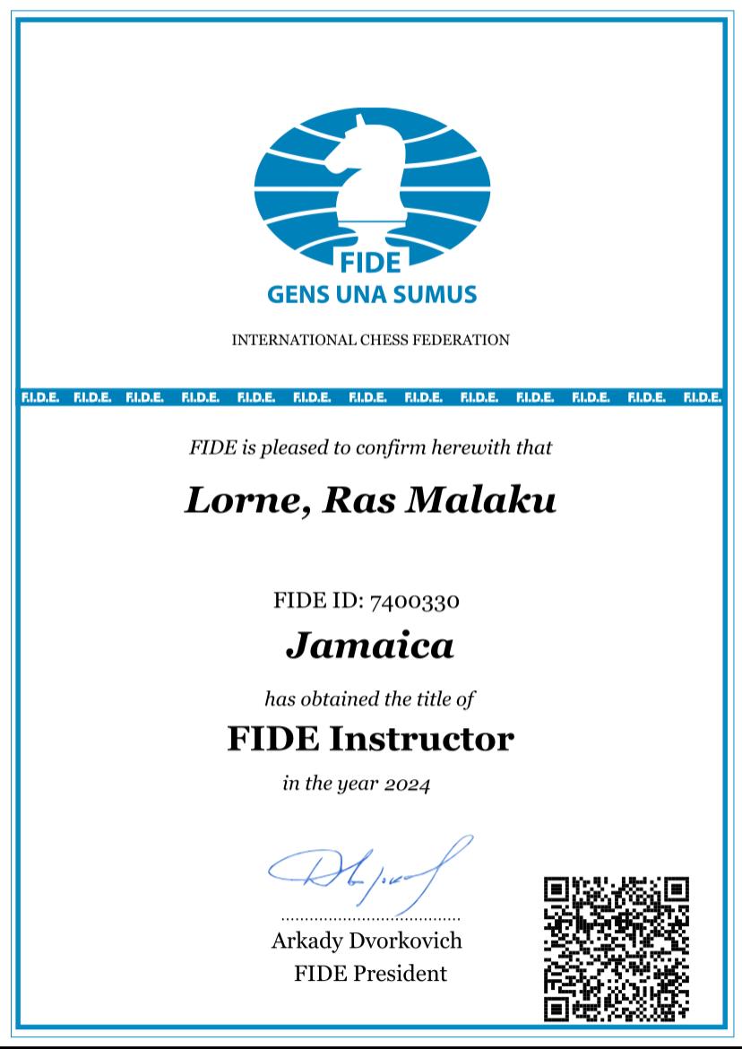 MalaLorne's tweet image. Thrilled to share that I&apos;ve officially earned the FIDE Instructor title!!🎉♟️ Ready to inspire and guide the next generation of chess enthusiasts. 

#FIDEInstructor
#ChessCoach
#AchievementUnlocked
#Chess
#Chessmaster
#NewLevel
