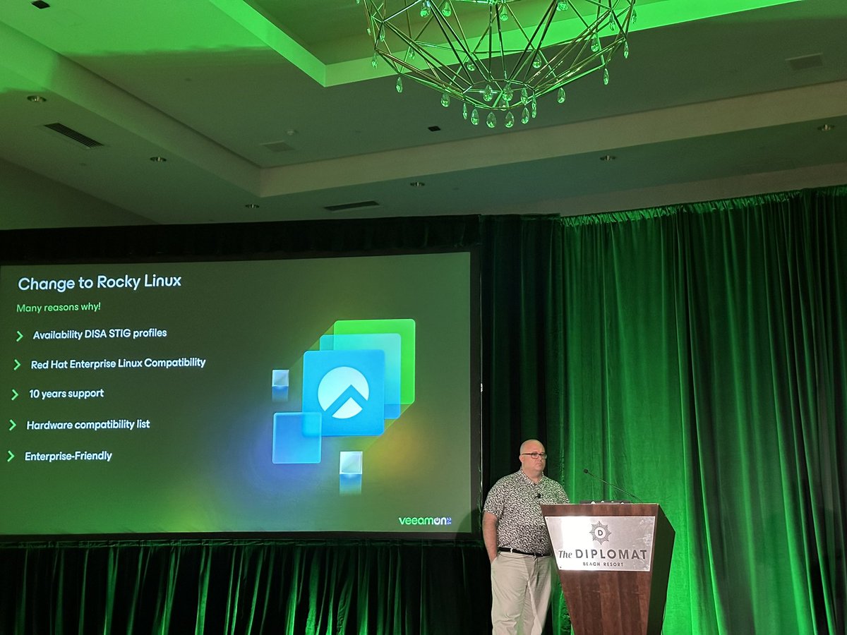 Love the fact that the new #Veeam Hardened Linux Repository is now based on <a href="/rocky_linux/">Rocky Linux</a> !! Way to go <a href="/RickVanover/">Rick Vanover</a>!

#Veeam #VeeamVanguard <a href="/Veeam/">Veeam® Software</a> <a href="/VeeamVanguard/">VeeamVanguard</a> <a href="/VeeamCommunity/">Alfred</a>
