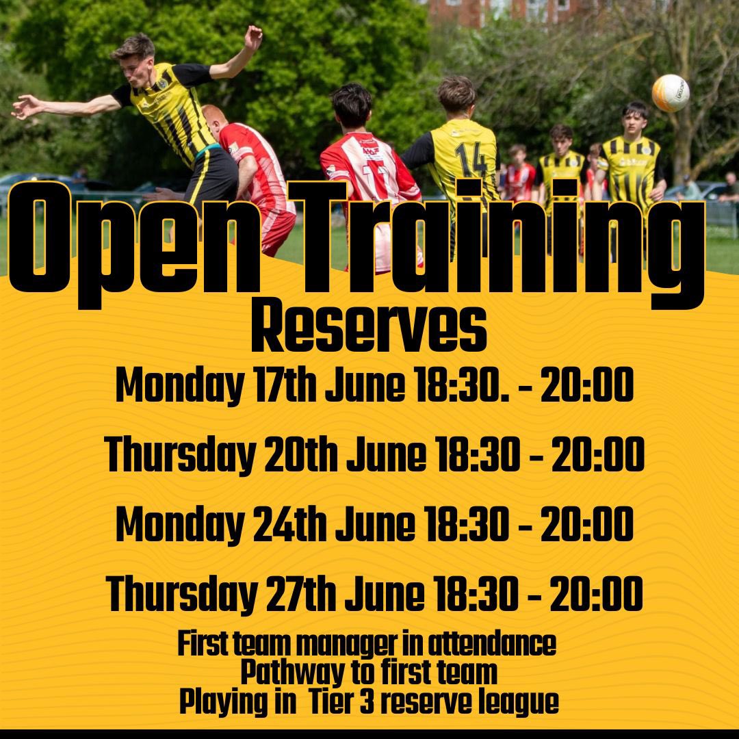 St Asaph 23s open training⚫️🟡

Coming out of grassroots football or fancy a new challenge?

Our U23s team are looking to add to their squad, register your interest here👇
 forms.gle/t1WEEGi5wkLM3k…