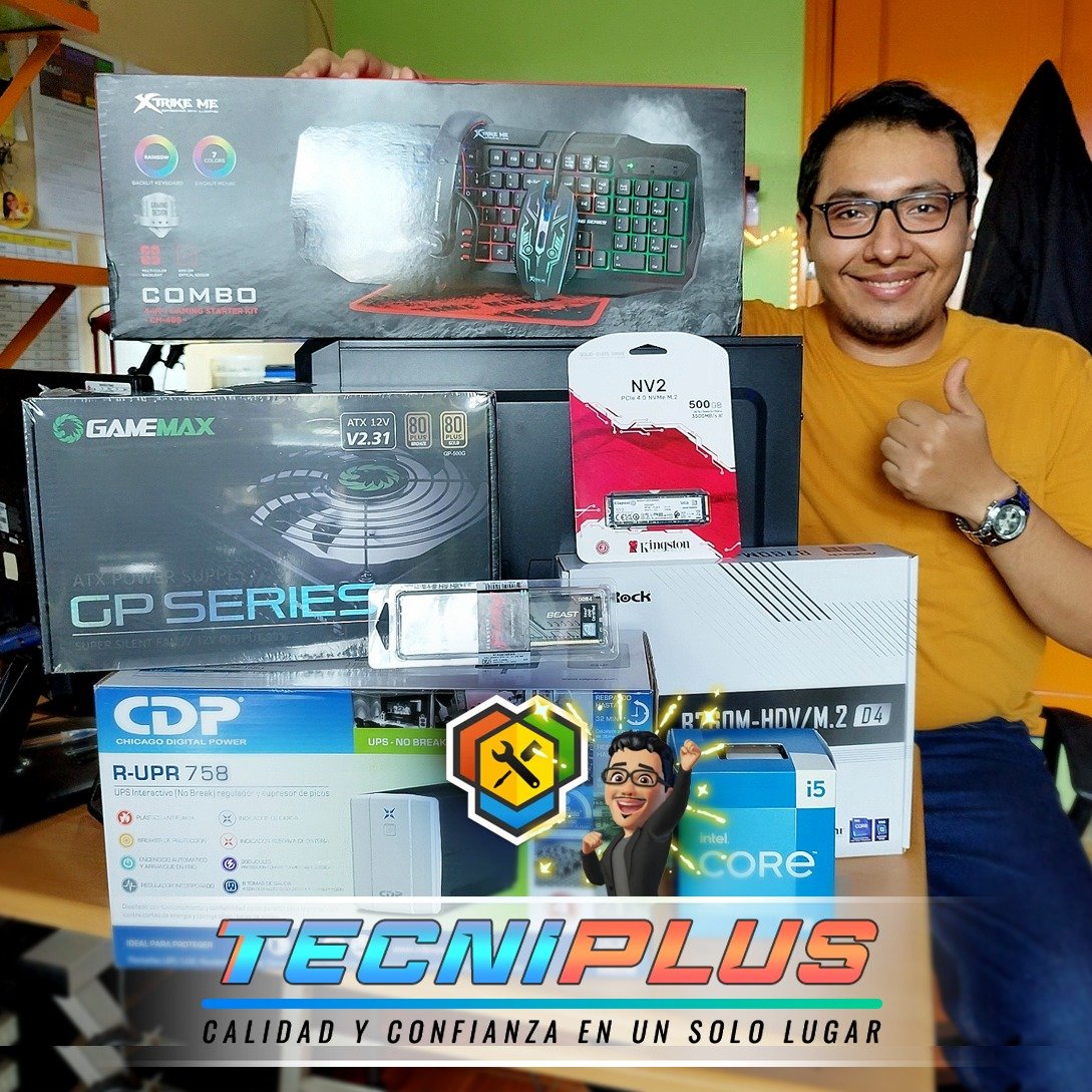 😍 New ensamble Pc 
Procesador <a href="/intel_la/">Intel Latin America</a> i5-13400 / UPS <a href="/cdpenergy/">Chicago Digital Power</a> / Fuente Game Max / RAM 16GB y SSD Nv.2 500GB <a href="/KingstonLatam/">Kingston Latam</a> / Board <a href="/AsrockJ/">ASRock Japan</a> / Kit Xtrike-Me

🌐 linktr.ee/tecniplus.ec