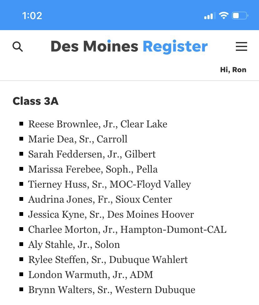 wdgirlstrack's tweet photo. Congrats to Brynn for being named to the @DMRegister 3A All-State T&amp;F team! https://t.co/ya2vXqXqJm