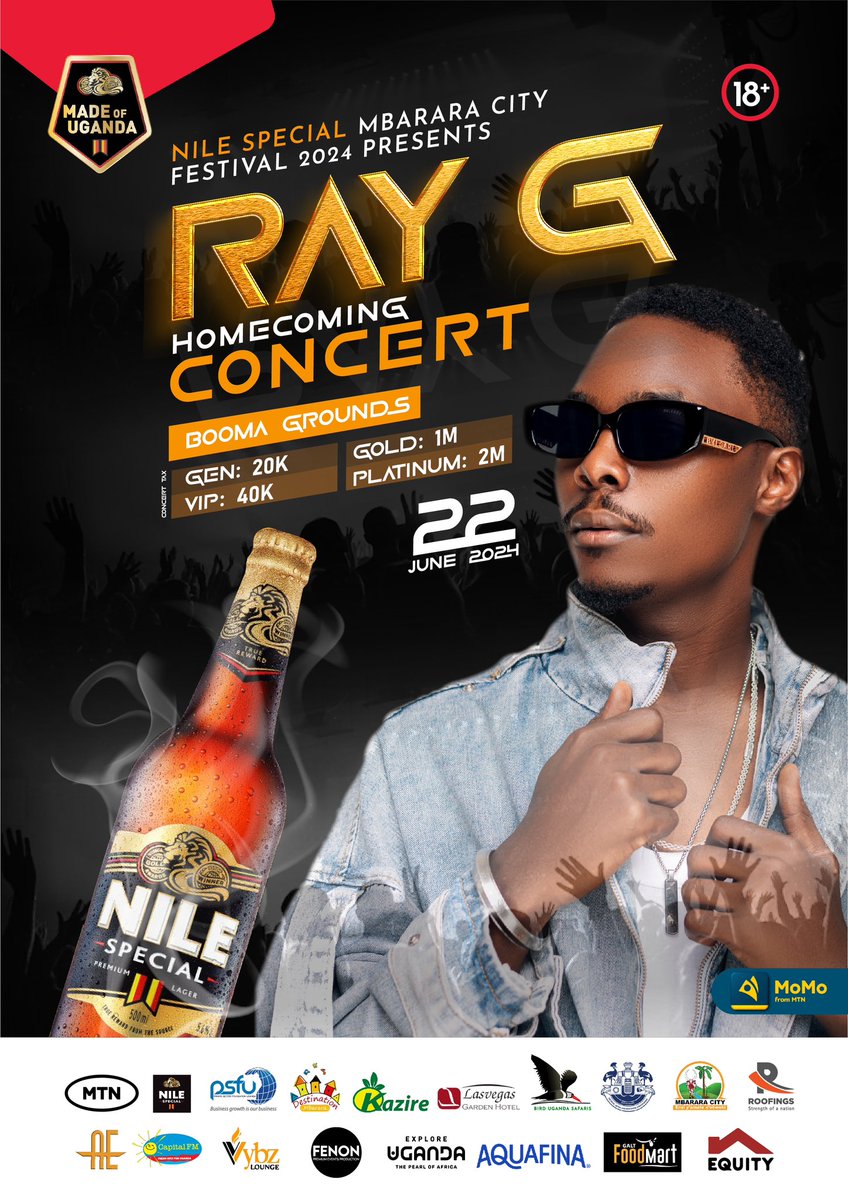 Ray_G_official's tweet photo. We have kicked off today!
Officially merged  #RayGHomeComingConcert and #MbararaCityFestival. For the good of our City. The future is brighter🙏

The exciting bit is that Mbarara City council vows to pay general tickets @20k for the first 10,000 people on the day!!. https://t.co/jh7h7n5Bqz