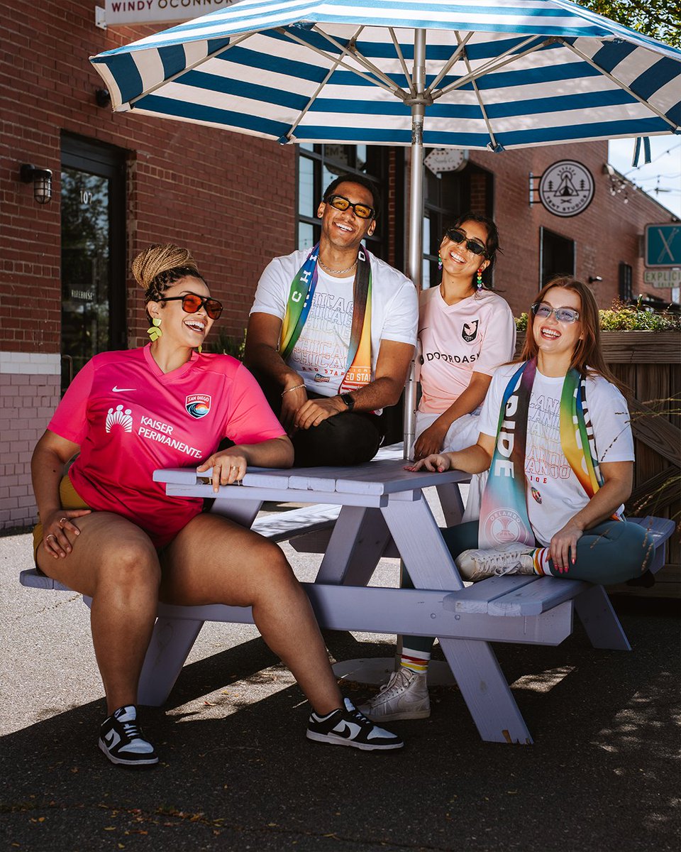 NWSL's tweet photo. Wear it proudly! #PridePlaysHere
Shop the Pride collection on NWSL Shop. 10% of proceeds from NWSL Branded Pride merchandise will go towards @AthleteAlly's Playing for Pride 365 campaign, bringing together athletes, teams, and leagues to support making sports inclusive for the LGBTQIA+ community.
Pride Collection | NWSL Shop β‘οΈ https://t.co/qWqDjYQQxR
