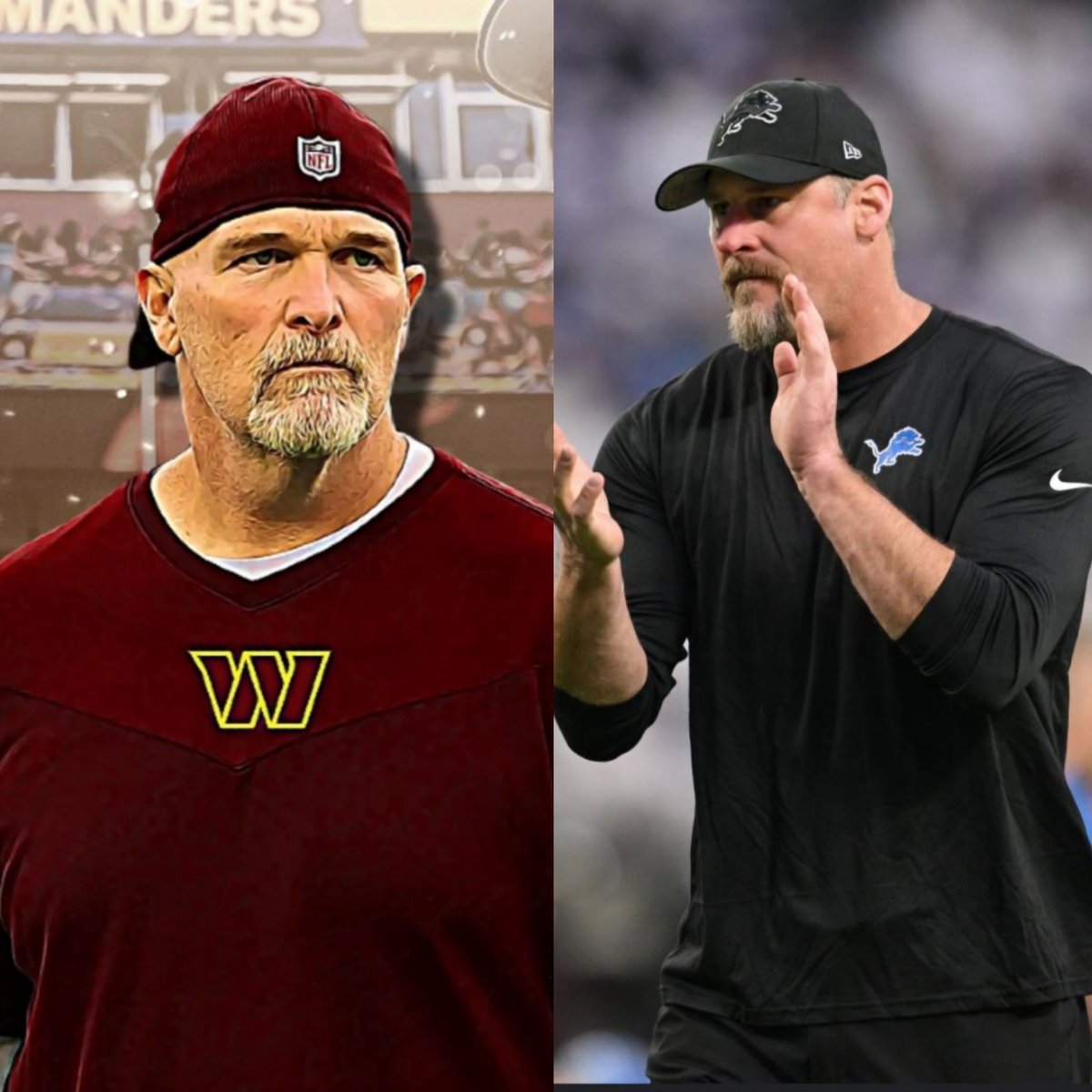 ChrisFoxSports's tweet photo. 6 degrees of separation between Dan Quinn and Dan Campbell...

Oh wait, they're clearly brothers, nvm 😆 🤣 
#nfl #commanders #lions
#brothersgottahug https://t.co/9FoXnAM6eu