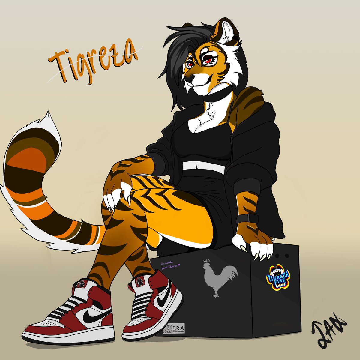 Drawing for <a href="/TigrezaF/">TiggerFire Art's</a> Happy birthday X3 🐅🔥✍️🎉🎉🎂💜💜💜 #furry #furryart #art