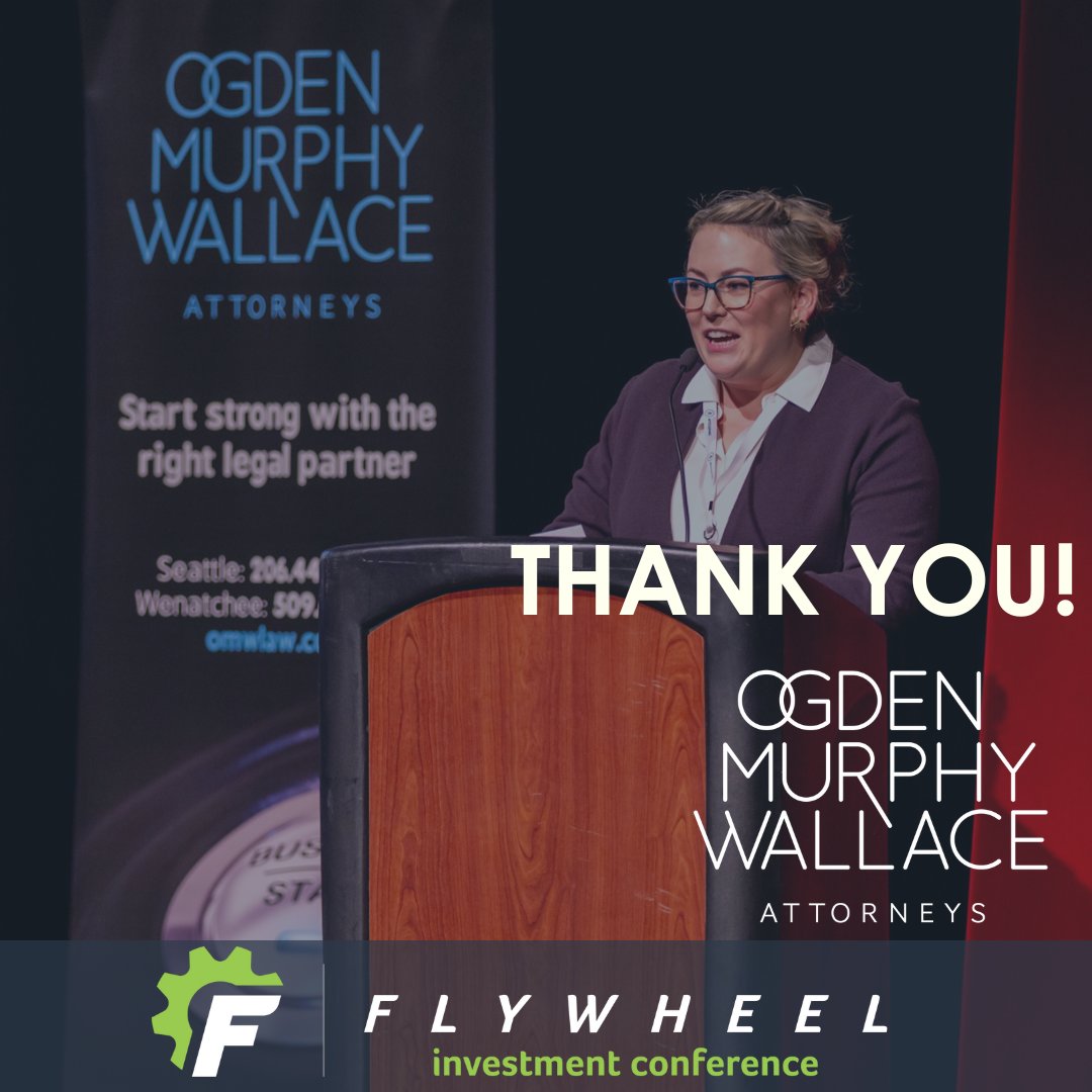 Thank you, Ogden Murphy Wallace, for your support as a presenting sponsor at the 2024 Flywheel Investment Conference! We are grateful to the entire team for supporting our non-profit and bringing resources that empower entrepreneurs.