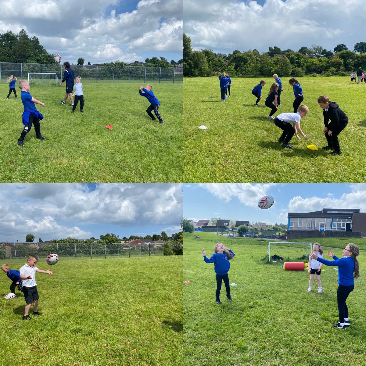 DeanburnPSP6MC's tweet photo. Our last activity of the day was Rugby. The children had a great time led by a super instructor! I think tackling ‘Kevin’ the tackle bag was everyone’s favourite bit! #DPSHealthWeek24 https://t.co/HyftLcCp17