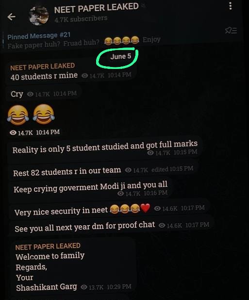 okaysayaa's tweet photo. did bro literally predict it way before? 🤡

#NEET #NEET2024 #neetpaperleak #neetscam #NTA #NTA_SCAM https://t.co/Rq7GIX3jtt
