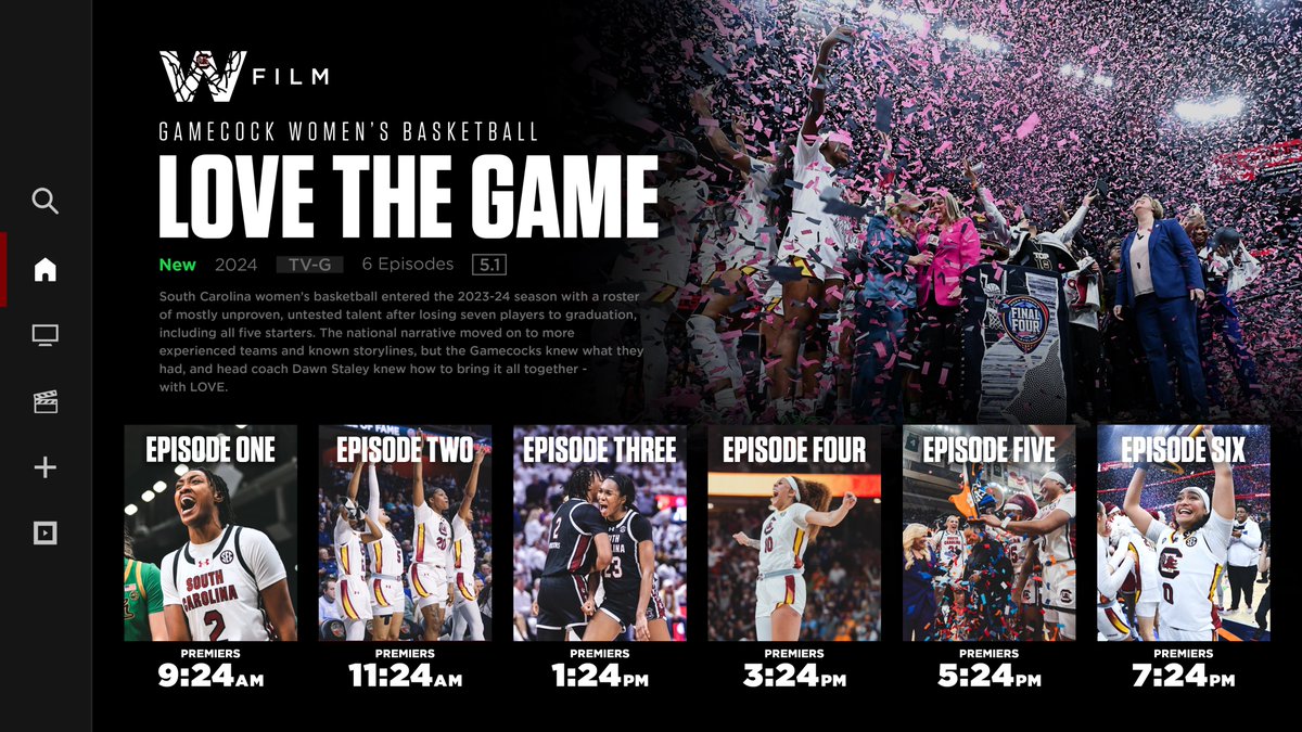 In a season when no one was sure what South Carolina had, the Gamecocks knew they had all they needed – LOVE.

𝐋𝐨𝐯𝐞 𝐭𝐡𝐞 𝐆𝐚𝐦𝐞
𝘗𝘳𝘦𝘮𝘪𝘦𝘳𝘪𝘯𝘨 𝘑𝘶𝘯𝘦 6