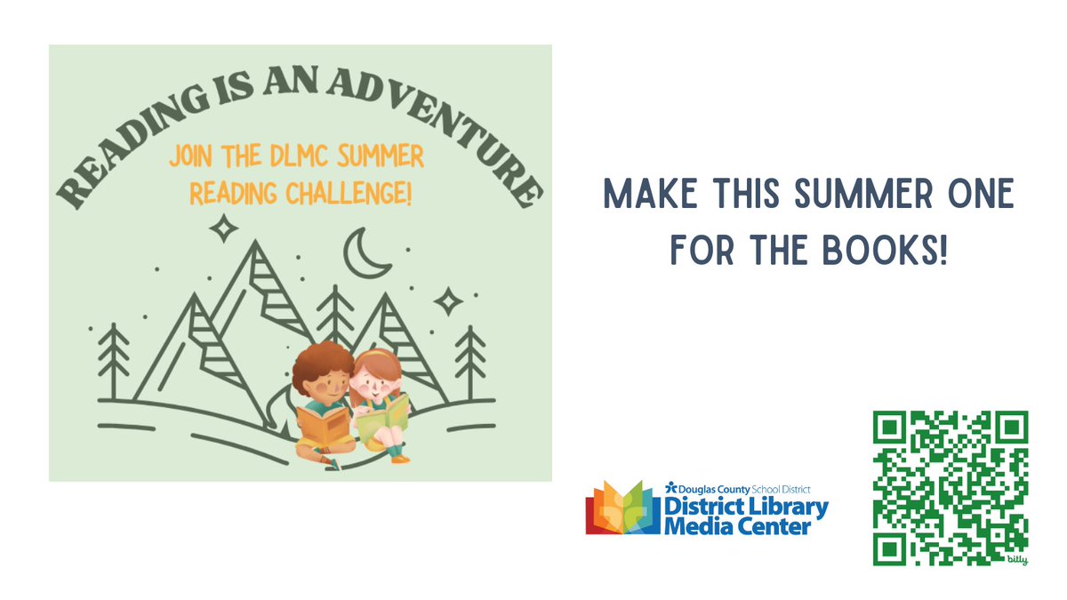 dcsdDLMC's tweet photo. Happy Summer! Remember to log your reading minutes and join the DLMC Summer Reading Challenge. @dcsdk12 https://t.co/abzZucqsS5
