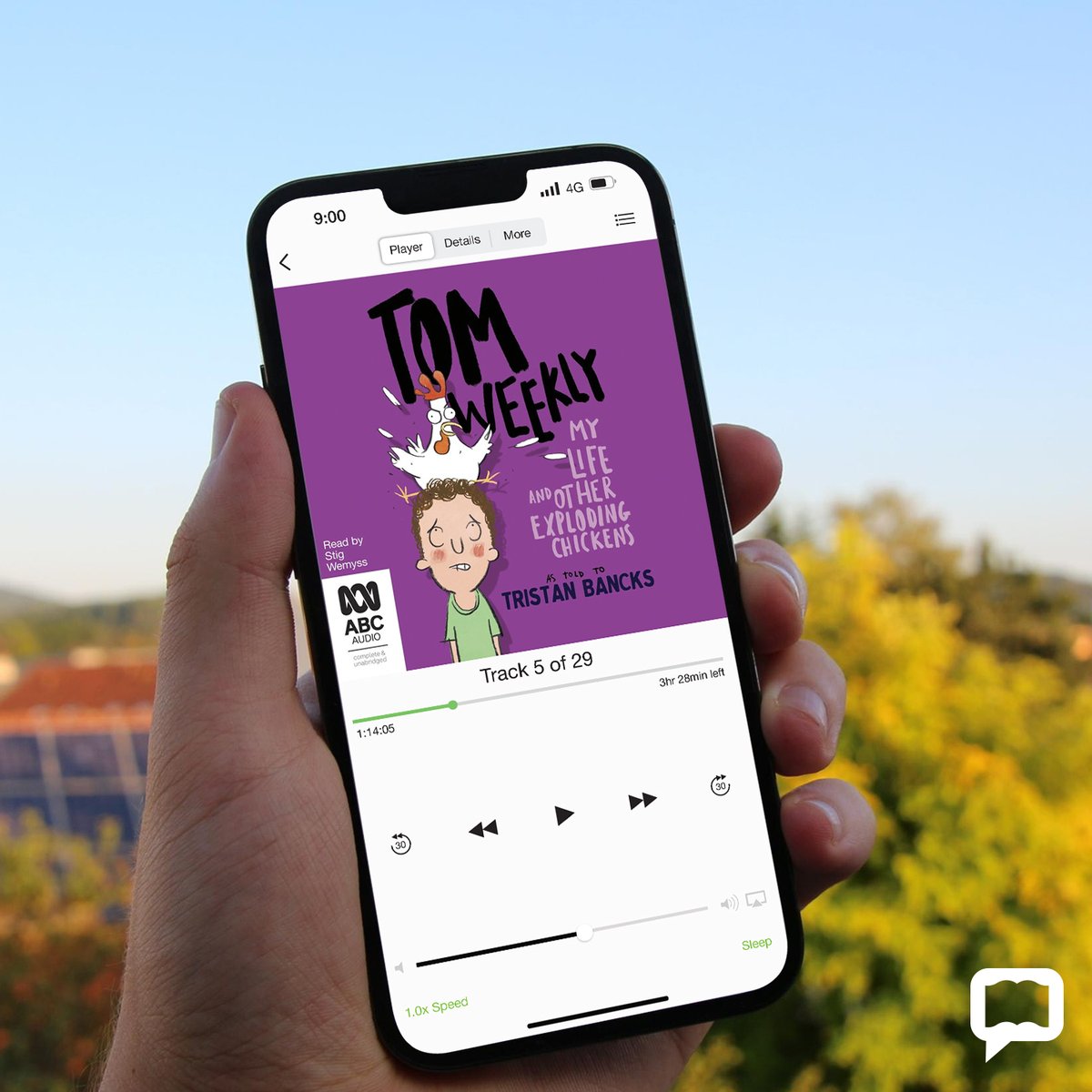 BorrowBox's tweet photo. Laugh along with award-winning author @tristanbancks in My Life and Other Exploding Chickens, where Tom Weekly's hilarious adventures will keep you entertained for hours. Listen on BorrowBox now! https://t.co/m1yk5gcOhF