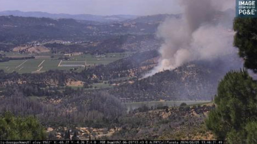 chasinfirefde's tweet photo. 1:45 #VegetationFire reported in the 250 Block area of Crystal Springs Rd west of #Angwin/ near #DeerPark in #NapaCounty. Resources on scene advising the fire is 2-3 acres, burning in light flashy fuels and is burning at an R-ROS. This is the #CrystalFire. https://t.co/DhNEaFbcus