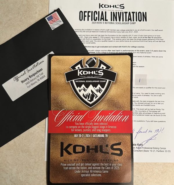 Henryknip_07's tweet photo. Grateful and excited to compete at the @KohlsKicking national scholarship camp this July. @CoachWellmann44  @RihaRon https://t.co/CpsVSLxHFW