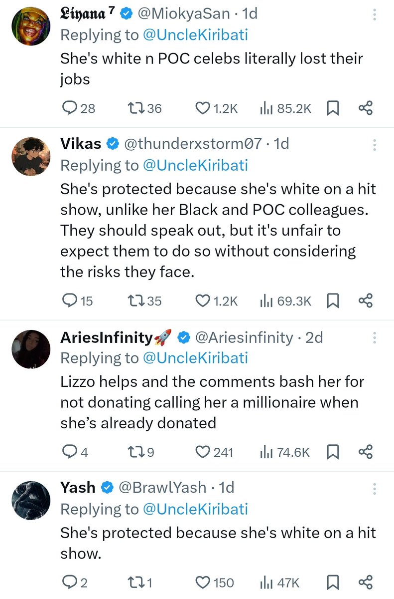 these replies make 0 sense it just further proves that the MANY white celebs should take advantage of this and help as well. read the room