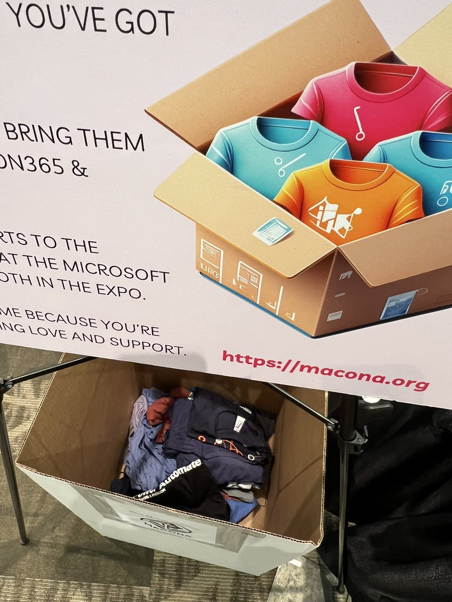 maconanp's tweet image. 1/2 day on day 1 here at @TechCon365 &amp;amp; the generosity of the #TechCon365 #PWRCon attendees. Thanks @jthake for your donation of the #conference #tshirt today!! We are close to our 1000 goal now more than ever!