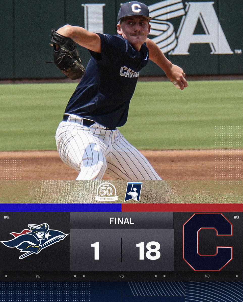 👏THE SEASON CONTINUES! 👏

No. 3⃣ <a href="/CatawbaIndians/">Catawba College Athletics</a> register 21 hits to defeat No. 6⃣ <a href="/snhupenmen/">SNHU Athletics</a> 18-1 in the final game of the day at the #D2BSB Championship.