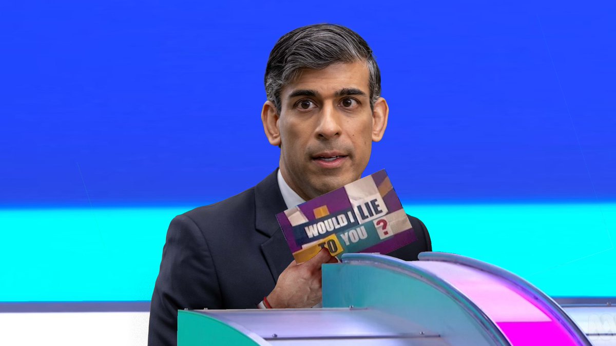 "I once went on national TV, looked right down the lense of the camera and lied to 67 million people, using figures I deliberately had manipulated pretending it was an independant report, then I got my entire political party to repeat the lie"
Rishi Sunak - The liar 
#GE2024