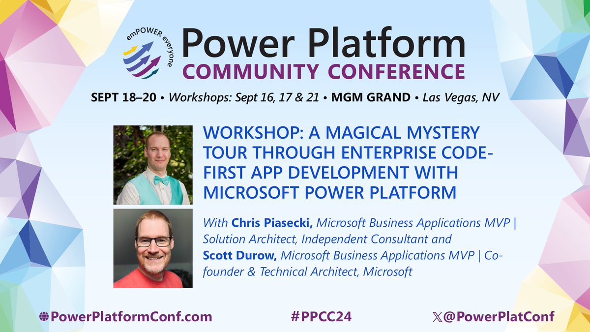 Power Platform Community Conference (@powerplatconf) on Twitter photo #PPCC24 Speaker Highlight - Take a magical mystery tour through enterprise code-first development with Microsoft Power Platform with <a href="/ScottDurow/">Scott Durow #ProCodeNoCodeUnite</a> (urlink.page.link/by35) & <a href="/ChrisPiasecki89/">Chris Piasecki</a> (urlink.page.link/scZG)
Register for your tour today: powerplatformconf.com #PPCC24 Speaker Highlight - Take a magical mystery tour through enterprise code-first development with Microsoft Power Platform with <a href="/ScottDurow/">Scott Durow #ProCodeNoCodeUnite</a> (urlink.page.link/by35) & <a href="/ChrisPiasecki89/">Chris Piasecki</a> (urlink.page.link/scZG)
Register for your tour today: powerplatformconf.com