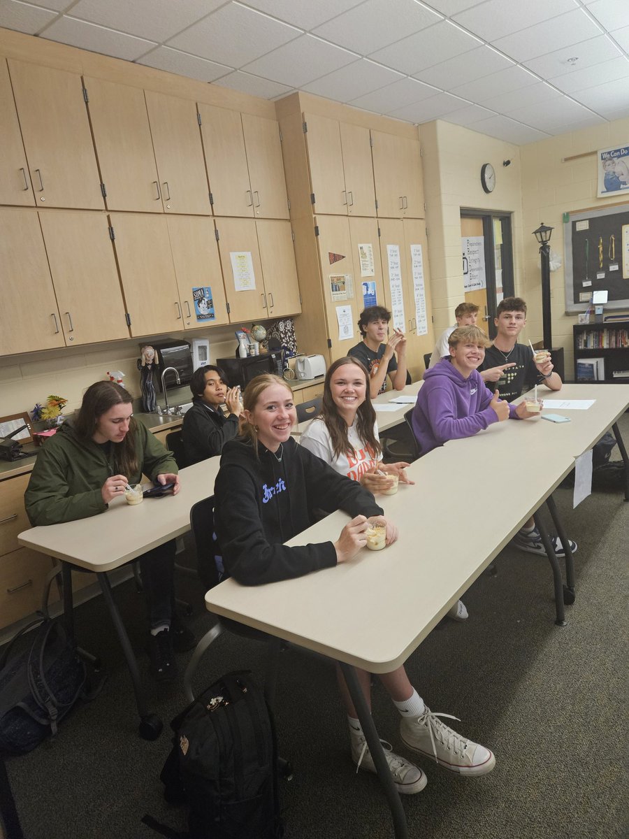 Where the Crawdads Sing turned the classroom into a courtroom to try Kya Clark for the murder of Chase Andrews (while the jury and witnesses were treated to "dirt cups" in honor of the Marsh Girl). Our jury found her "Not Guilty." Judge Stoel presiding 😋 #APLang #GoWO