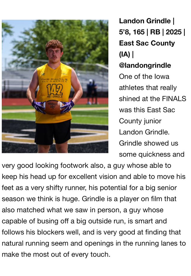 Big thanks to <a href="/sixstarfootball/">Six Star Football | PLUS+</a> <a href="/6starfootballIA/">Six Star Football | IOWA</a> for the write up! Happy to have attended.