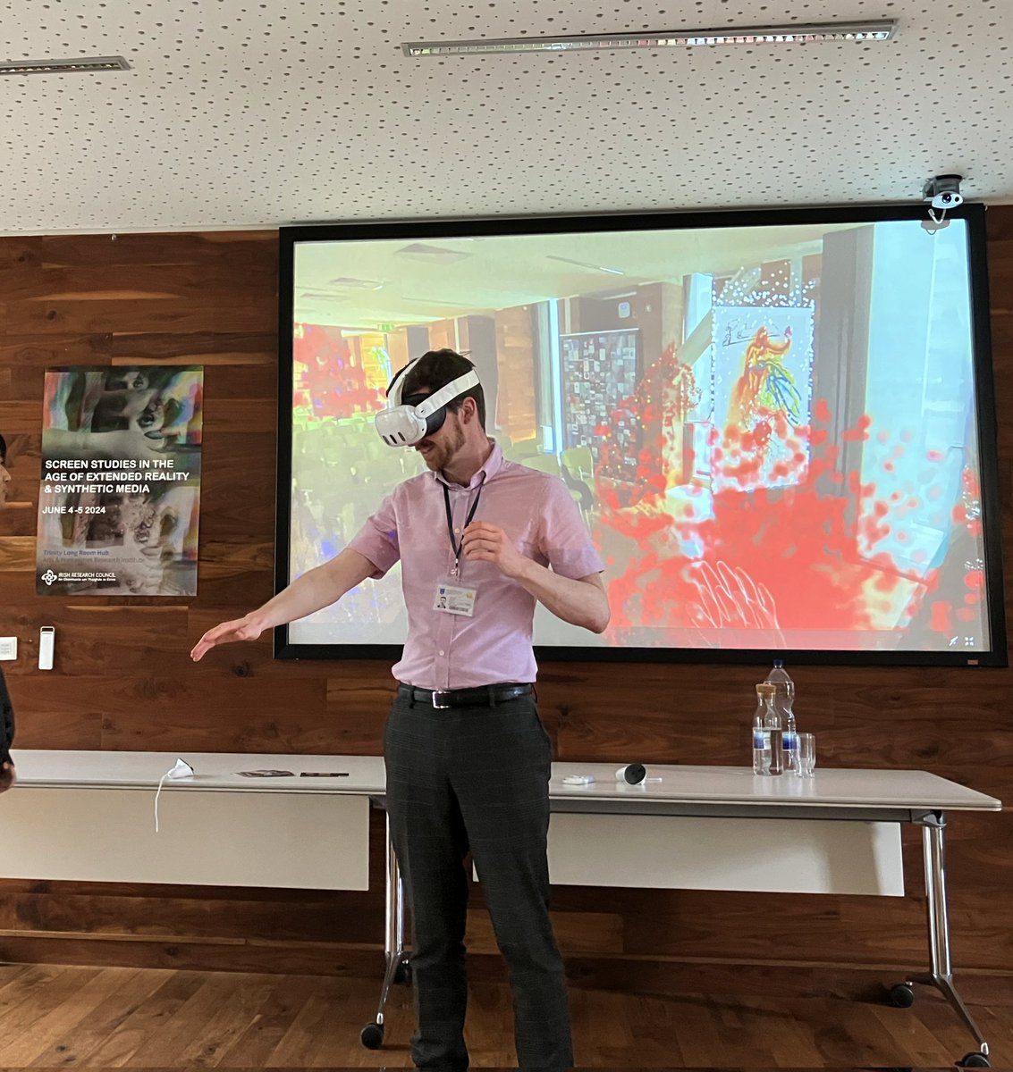 JDMcGlynn's tweet photo. As part of our Day #2 practice showcase session at #SSXR, how wonderful to have had the chance to join our delegates in experiencing #DreaMR: a mixed reality experience created by Svetlana Rudenko @LanaRude, @xiangpeng_fu, and ⁦@madshaahr⁩ (all ⁦@tcddublin ⁦@tcddublinscss⁩). https://t.co/OxrY1d8kJ1