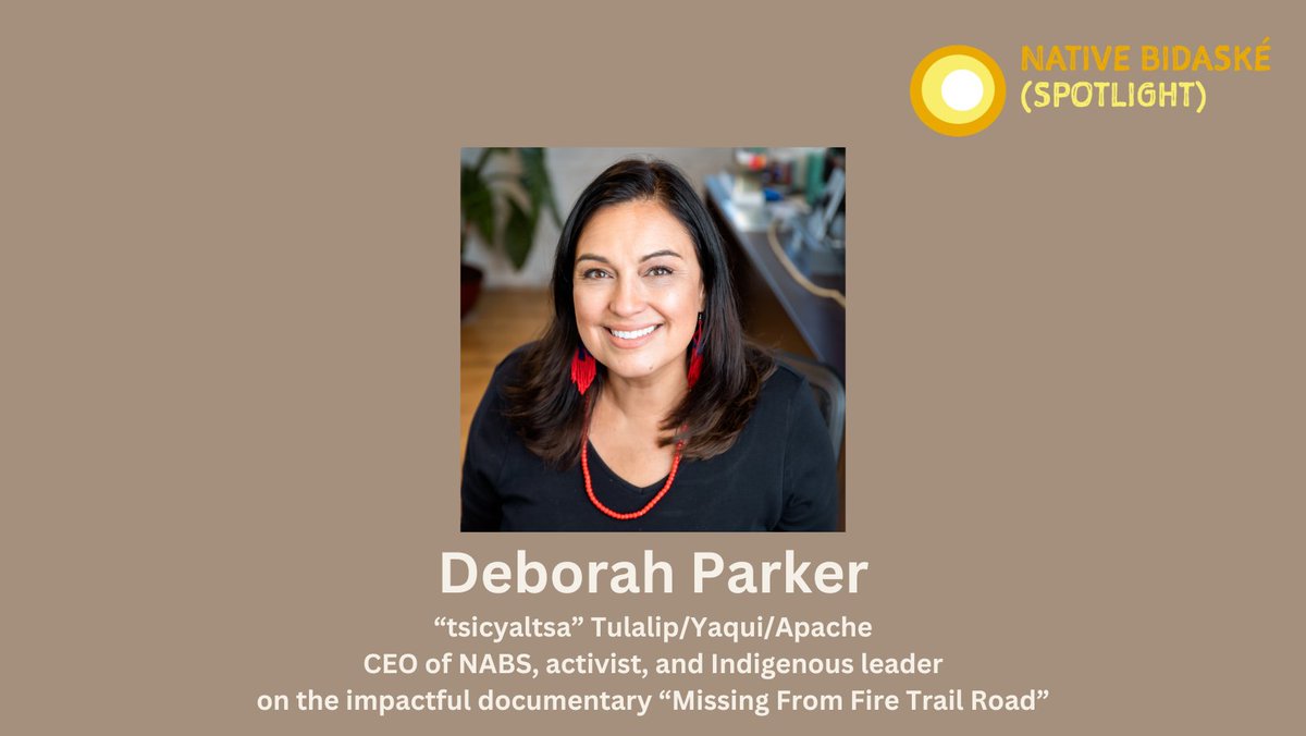 nativenews_net's tweet photo. 🎥 Join us for an interview with Deborah Parker, CEO of NABS, as she discusses the powerful documentary "Missing From Fire Trail Road." Tune in LIVE this Friday, June 7th at 12 ET on our Facebook, X (Twitter), or YouTube channel. #MissingFromFireTrailRoad #Indigenous #Documentary https://t.co/uuAnOos3XX