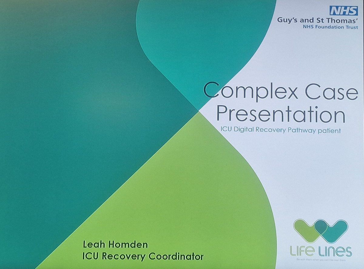 In celebration of #ICUweek I want to use this opportunity to highlight one of our amazing services the Lifeline's ICU Digital Recovery Pathway.

Today Leah a fantastic senior #OccupationalTherapist who is working in this role currently presented a complex clinical case

🧵 1/9