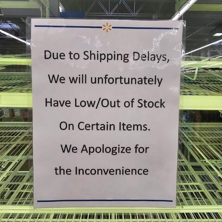 RealSpikeCohen's tweet image. All across Alaska, people are seeing signs like this in stores.

Why? Because a single ship, the North Star, is temporarily down for repairs.

Why would a single ship being down cause a shortage crisis for an entire state?

Because thanks to a ridiculous law that passed 104 years…