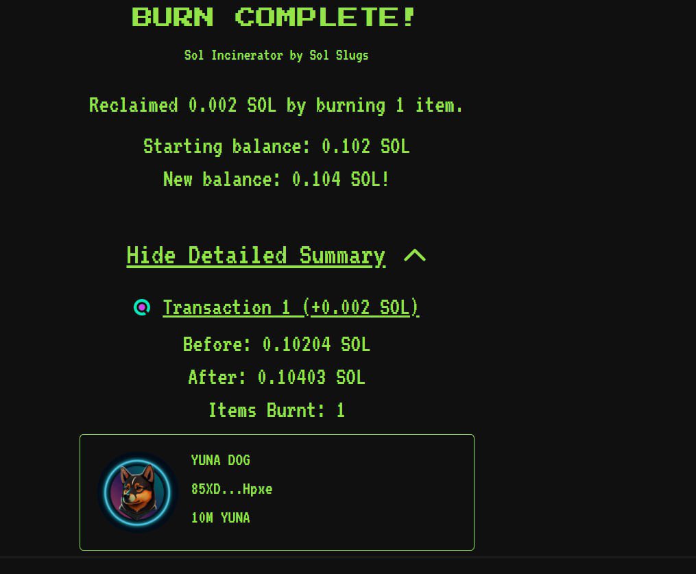 Dev on burning mode. 1% supply burnt again🔥

solscan.io/tx/5u8iW8fMxYz…

More burn will happen, Burn it baby #solana #solanamemes #dogs