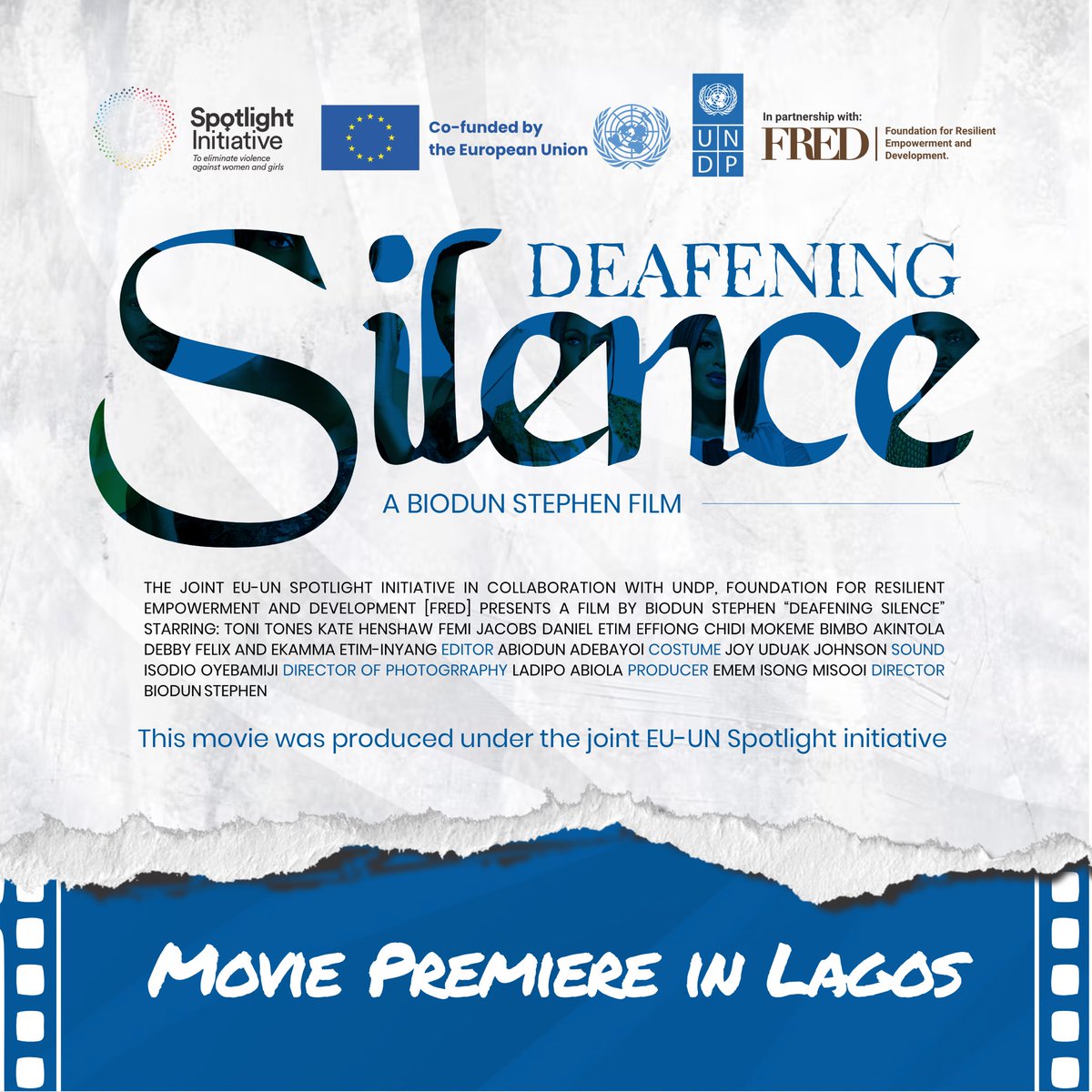 EUinNigeria's tweet photo. Advocacy meets art in the fight against Sexual and Gender-based Violence! Happening live in #Lagos: the premiere of the movie #DeafeningSilence, produced under the #EU-#UN Spotlight Initiative. #EUinNigeria https://t.co/vAdploNdlw