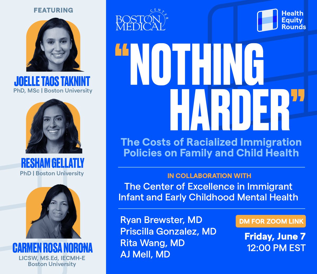 Ryan Brewster, MD (@ryanbrewstermd) on Twitter photo 🚨For our final #HealthEquityRounds of the year (and my last of residency 😭), we will explore racialized immigration policies and family separation in collaboration with the <a href="/BU_Tweets/">Boston University</a> COE in Immigrant Health and Early Childhood Mental Health and <a href="/BMC_IRHC/">Immigrant & Refugee Health Center at BMC</a>. DM for Zoom link! 🚨For our final #HealthEquityRounds of the year (and my last of residency 😭), we will explore racialized immigration policies and family separation in collaboration with the <a href="/BU_Tweets/">Boston University</a> COE in Immigrant Health and Early Childhood Mental Health and <a href="/BMC_IRHC/">Immigrant & Refugee Health Center at BMC</a>. DM for Zoom link!