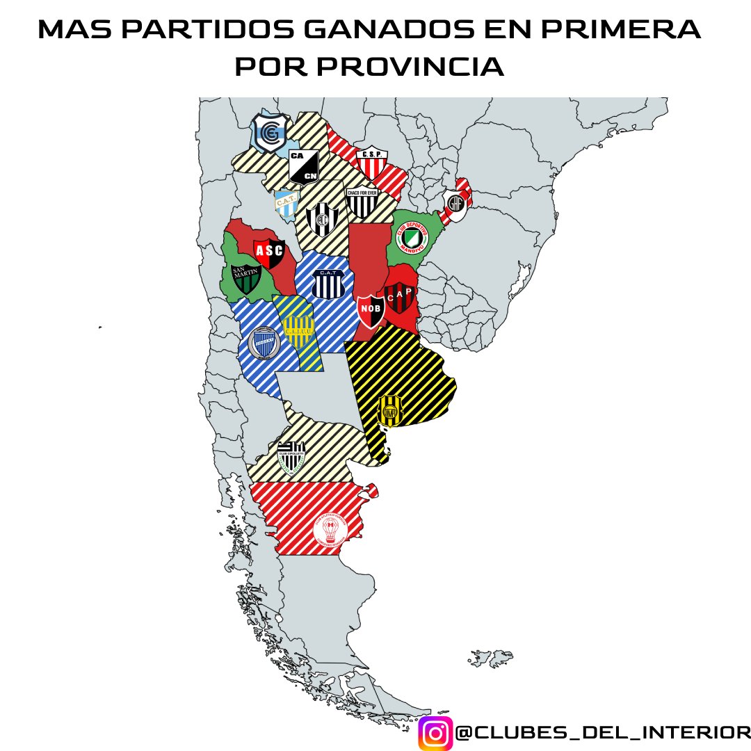 EQUIPO CON MAS VICTORIAS EN PRIMERA POR PROVINCIA 🇦🇷1️⃣
