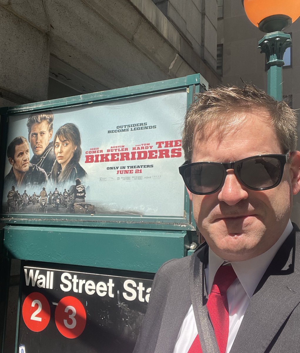 Quick trip to represent <a href="/BSR_REIT/">BSR REIT</a> at the <a href="/NYSE/">NYSE 🏛</a> and what do I see? My friend’s movie advertised all over town. #TheBikeriders, written and directed by Little Rock native Jeff Nichols, comes out June 21.