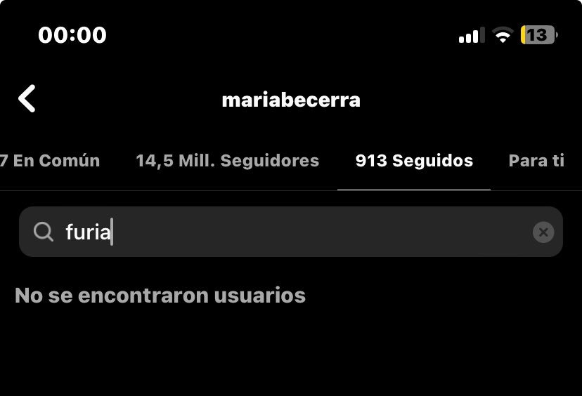 aarontsuarez's tweet photo. MARIA BECERRA dejó de seguir a FURIA en Instagram

#GranHermano https://t.co/pvphRkEBMm