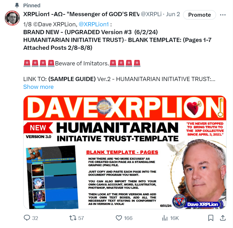 THE OLD VERSION 2 FOR THE HUMANITARIAN INITIATIVE TRUST - TEMPLATE WAS TAKEN DOWN &amp; REPLACED WITH THE SIMPLER VERSION 3. 

I "DID NOT CANCEL THE LINK TO VERSION 2", IT'S STILL ACTIVE.
x.com/XRPLion1/statu…

SOME ARE SPREADING LIES AND RUMORS AGAINST WHAT GOD HAS HAD ME DO.