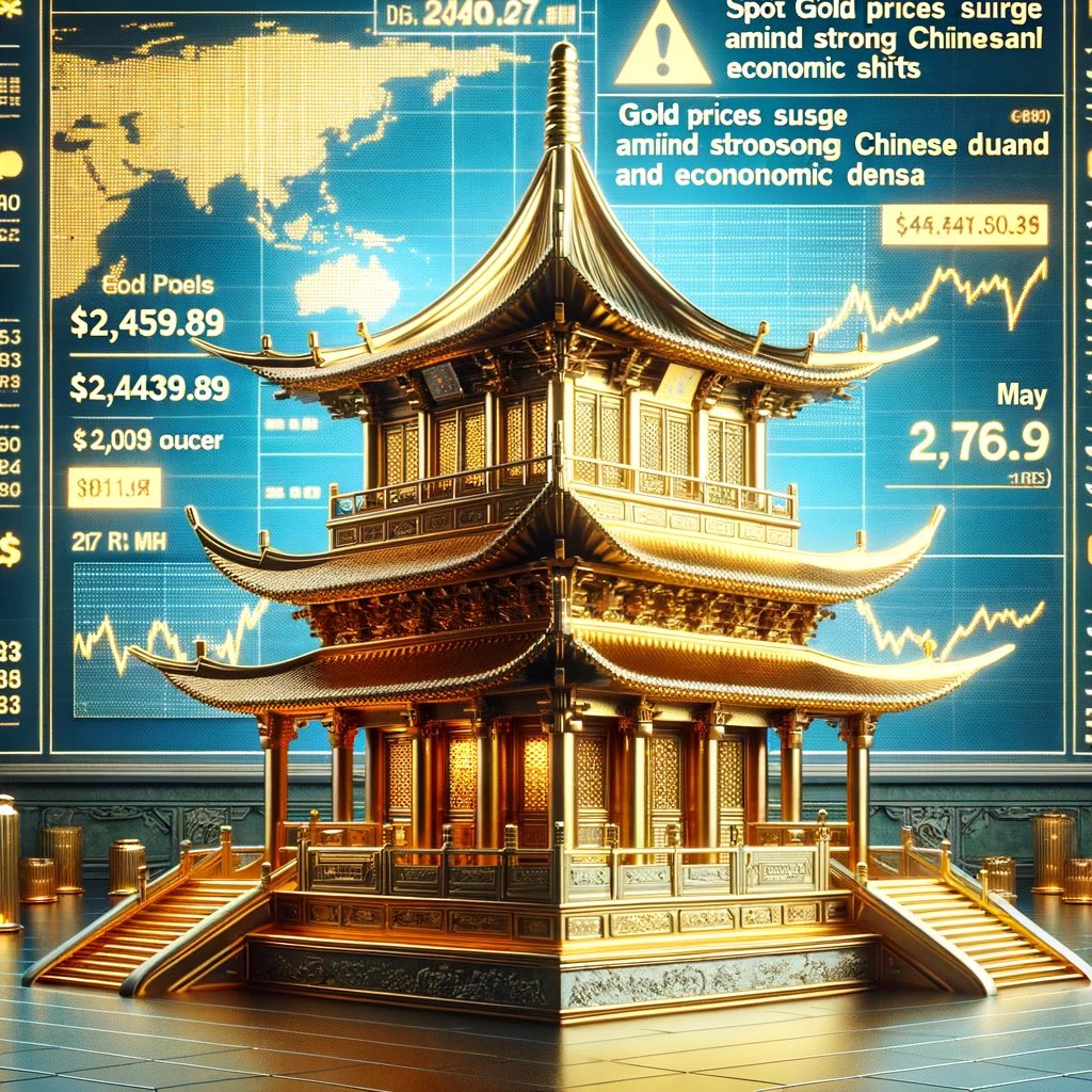 Stonk_Tech's tweet image. On May 27th, gold prices have reached record highs, with spot gold hitting $2,449.89 per ounce, silver and copper surging as well. 

Gold&apos;s current trading price is supported by a weaker U.S. dollar and lower U.S. Treasury yields, alongside increased geopolitical risks and robust…